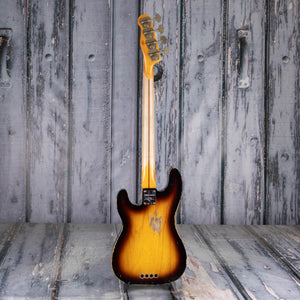 Fender Custom Shop Limited 1953 Precision Bass Heavy Relic Electric Bass Guitar, Faded Aged 2-Color Sunburst, back