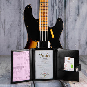 Fender Custom Shop Limited 1953 Precision Bass Heavy Relic Electric Bass Guitar, Faded Aged 2-Color Sunburst, coa
