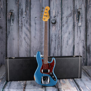 Fender Custom Shop Limited 1960 Jazz Bass Relic Electric Bass Guitar, Aged Lake Placid Blue, case