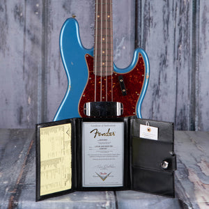 Fender Custom Shop Limited 1960 Jazz Bass Relic Electric Bass Guitar, Aged Lake Placid Blue, coa