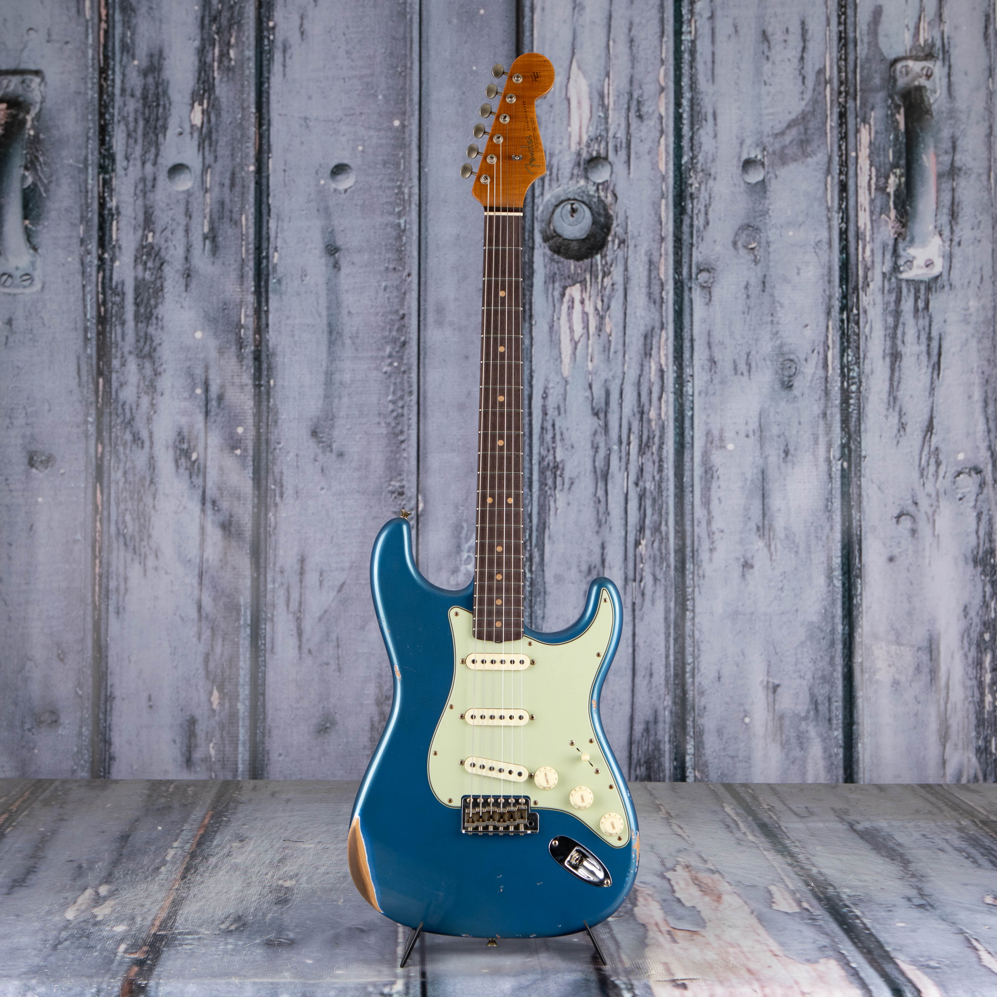 Fender Custom Shop Limited 1963 Stratocaster Relic Electric Guitar, Aged Lake Placid Blue, front