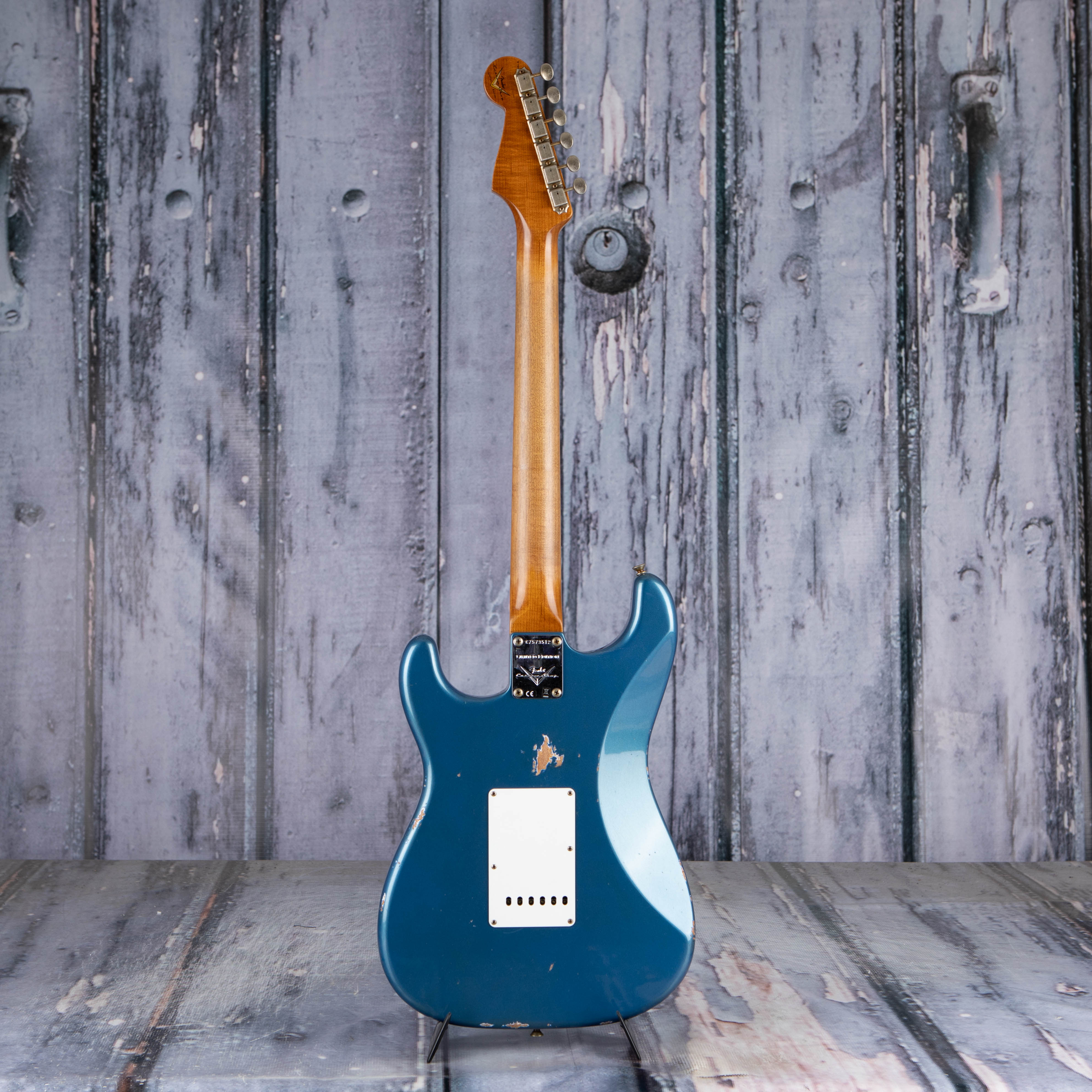 Fender Custom Shop Limited 1963 Stratocaster Relic Electric Guitar, Aged Lake Placid Blue, back