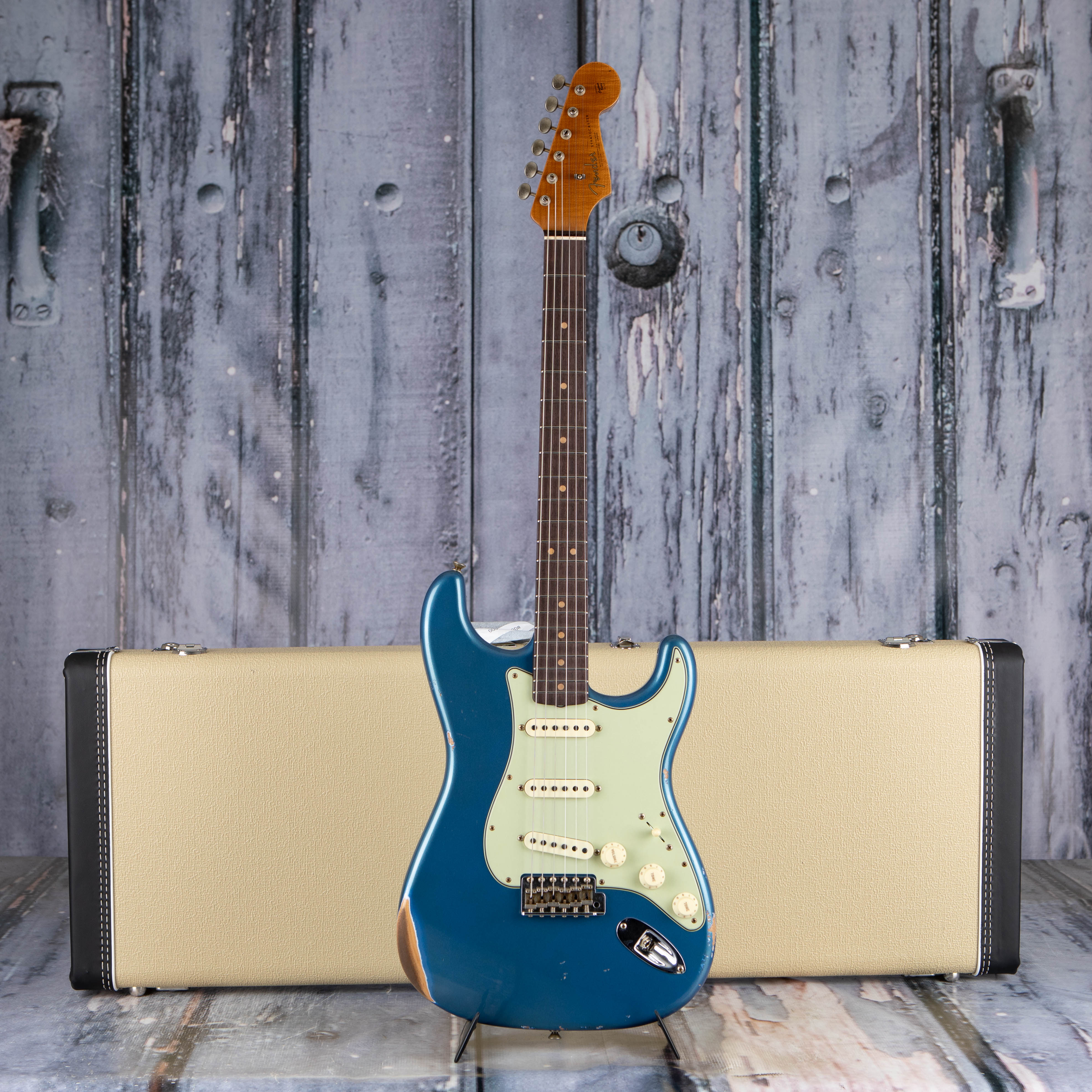 Fender Custom Shop Limited 1963 Stratocaster Relic Electric Guitar, Aged Lake Placid Blue, case