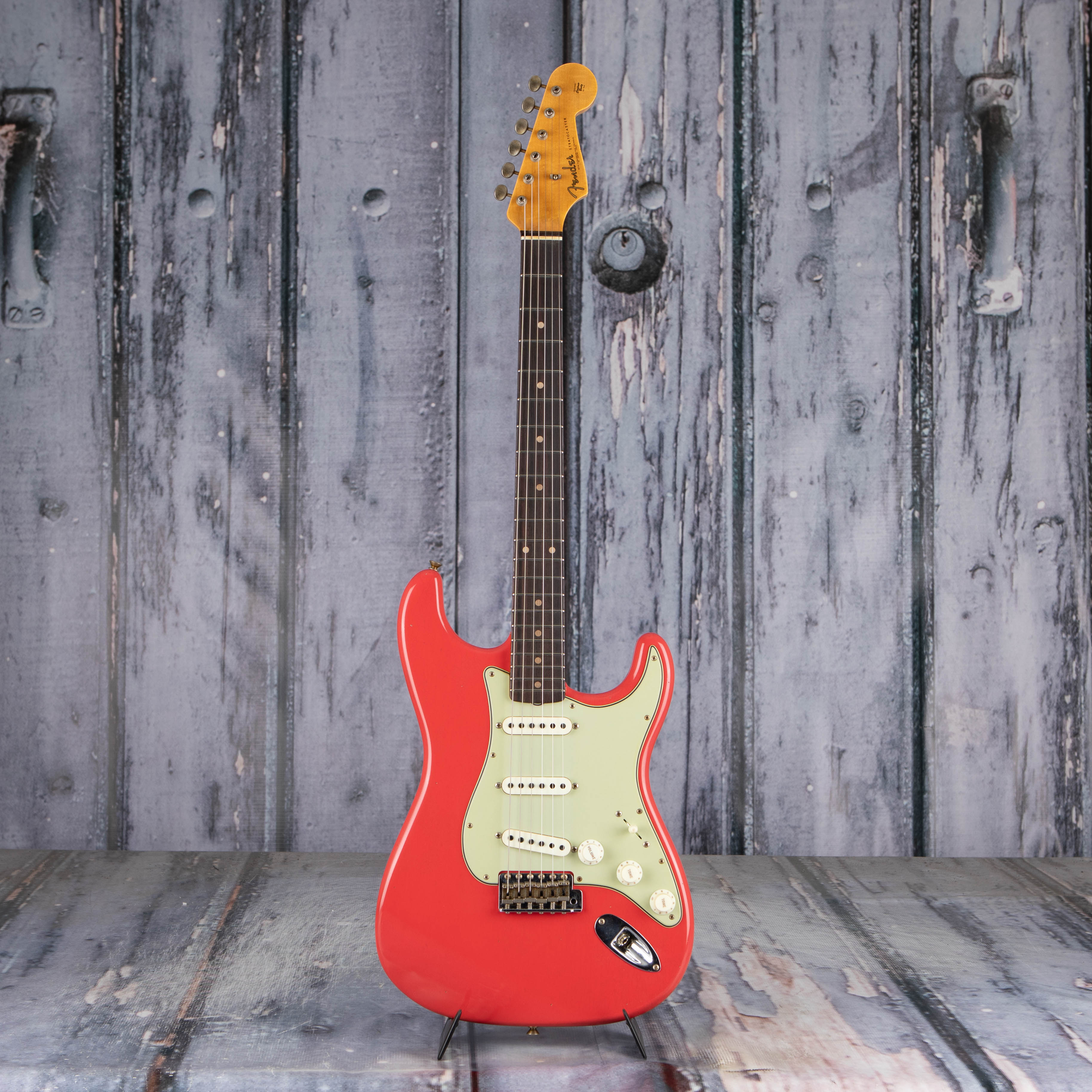 Fender Custom Shop Limited '62/'63 Stratocaster Journeyman Relic Electric Guitar, Aged Fiesta Red, front