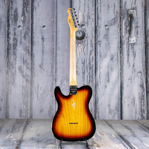 Fender Custom Shop Limited Bobbed Telecaster Thinline Relic Electric Guitar, 3-Tone Sunburst, back