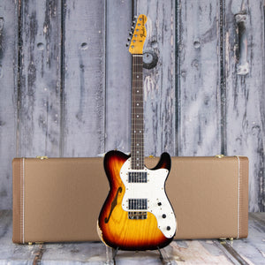 Fender Custom Shop Limited Bobbed Telecaster Thinline Relic Electric Guitar, 3-Tone Sunburst, case