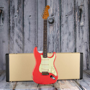 Fender Custom Shop Limited Edition 1963 Stratocaster Relic Electric Guitar, Aged Fiesta Red, case