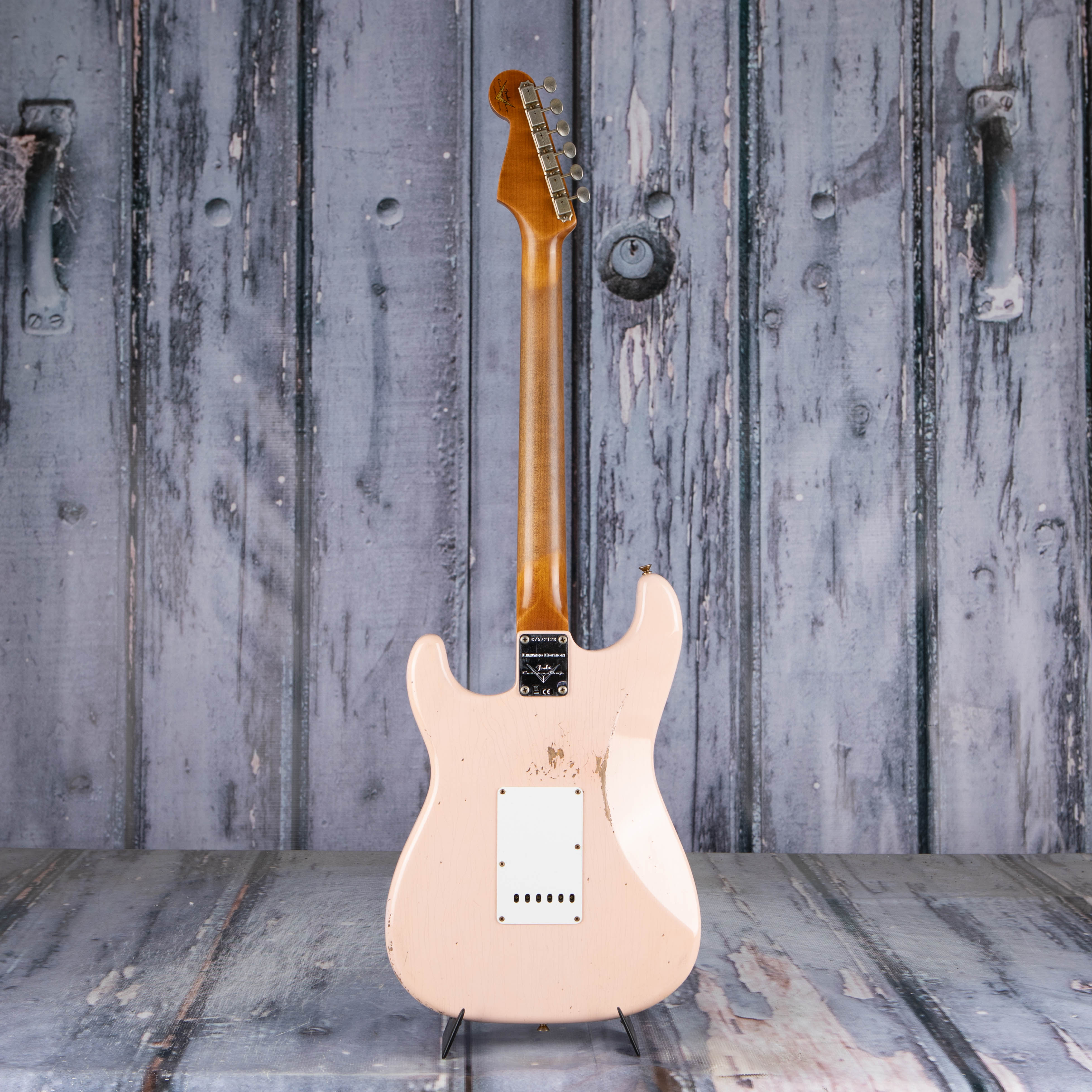 Fender Custom Shop Limited Edition 1964 Straotcaster Relic Electric Guitar, Super Faded Aged Shell Pink, back