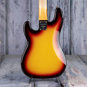 Fender Custom Shop Limited Edition '59 Precision Bass Journeyman Relic Electric Bass Guitar, Chocolate 3-Color Sunburst, back closeup
