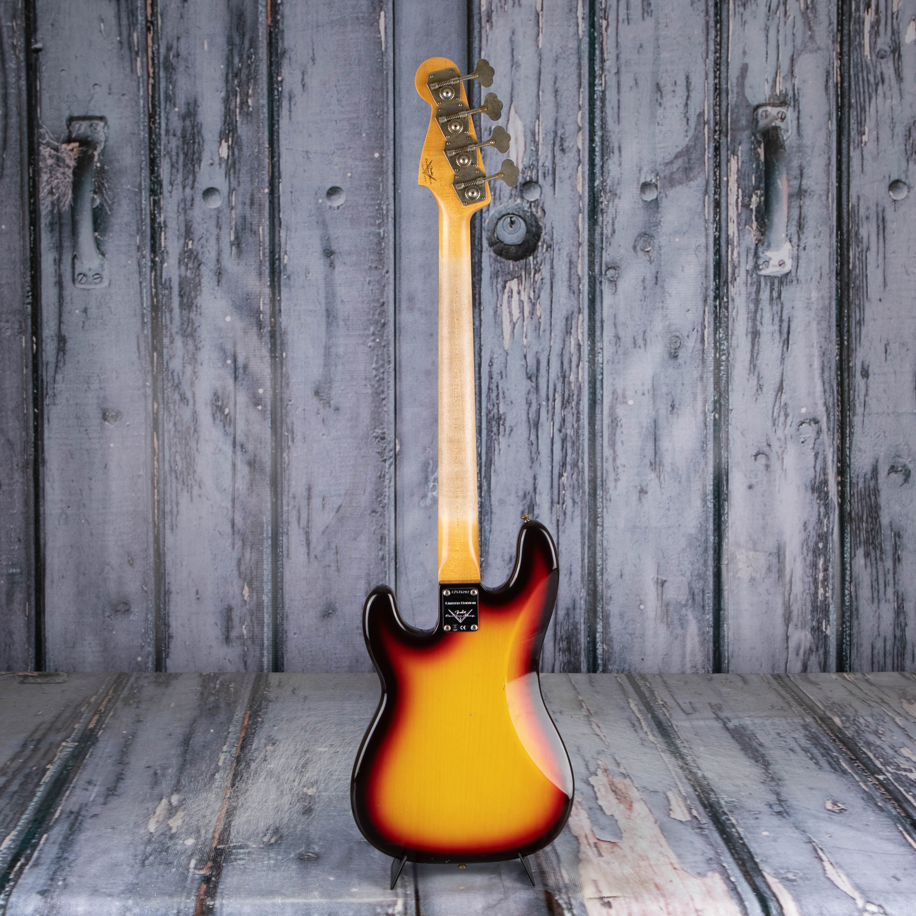 Fender Custom Shop Limited Edition '59 Precision Bass Journeyman Relic Electric Bass Guitar, Chocolate 3-Color Sunburst, back