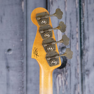 Fender Custom Shop Limited Edition '59 Precision Bass Journeyman Relic Electric Bass Guitar, Chocolate 3-Color Sunburst, back headstock