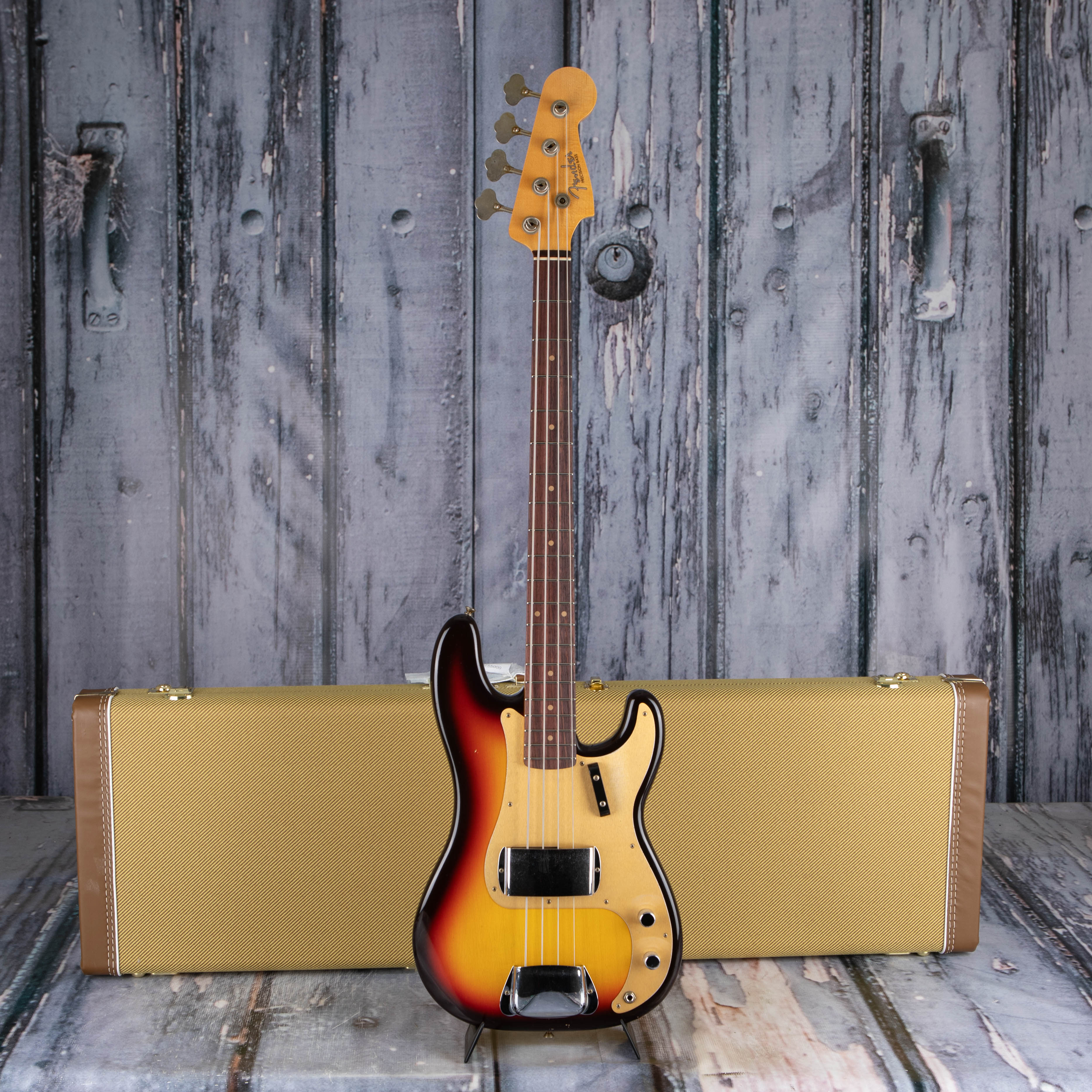 Fender Custom Shop Limited Edition '59 Precision Bass Journeyman Relic Electric Bass Guitar, Chocolate 3-Color Sunburst, case