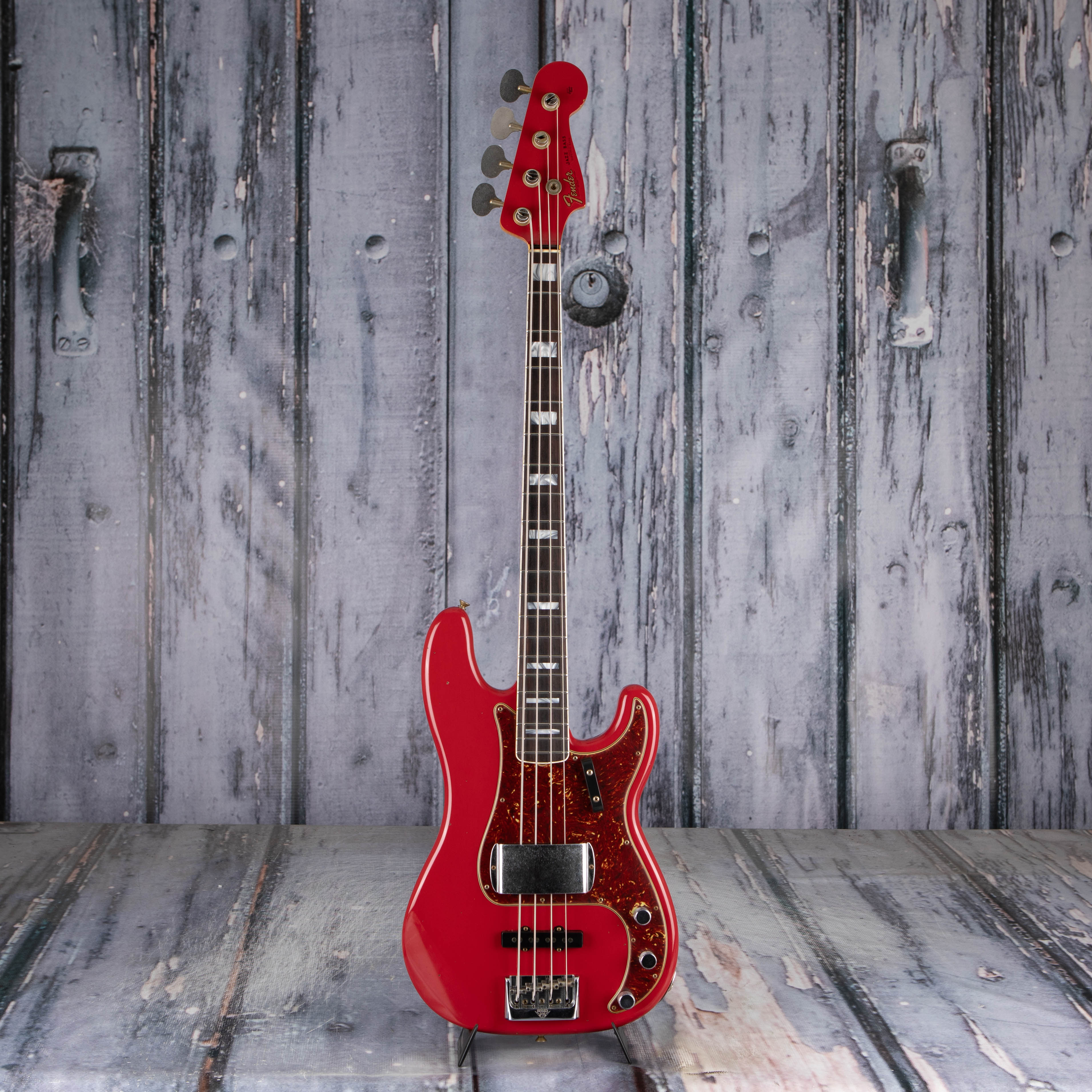 Fender Custom Shop Limited Edition Precision Bass Special Journeyman Relic Electric Bass Guitar, Aged Dakota Red, front