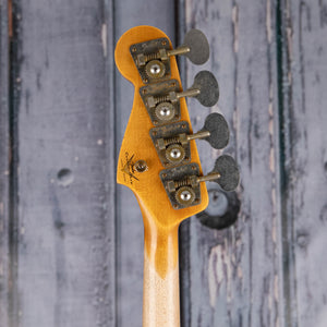 Fender Custom Shop Limited Edition Precision Bass Special Journeyman Relic Electric Bass Guitar, Aged Dakota Red, back headstock