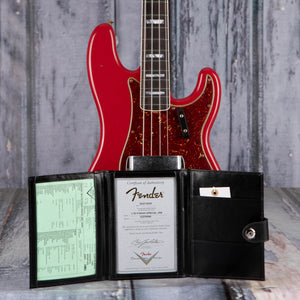 Fender Custom Shop Limited Edition Precision Bass Special Journeyman Relic Electric Bass Guitar, Aged Dakota Red, coa
