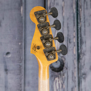 Fender Custom Shop Limited Edition Precision Bass Special Journeyman Relic Electric Bass Guitar, Aged Sherwood Green Metallic, back headstock