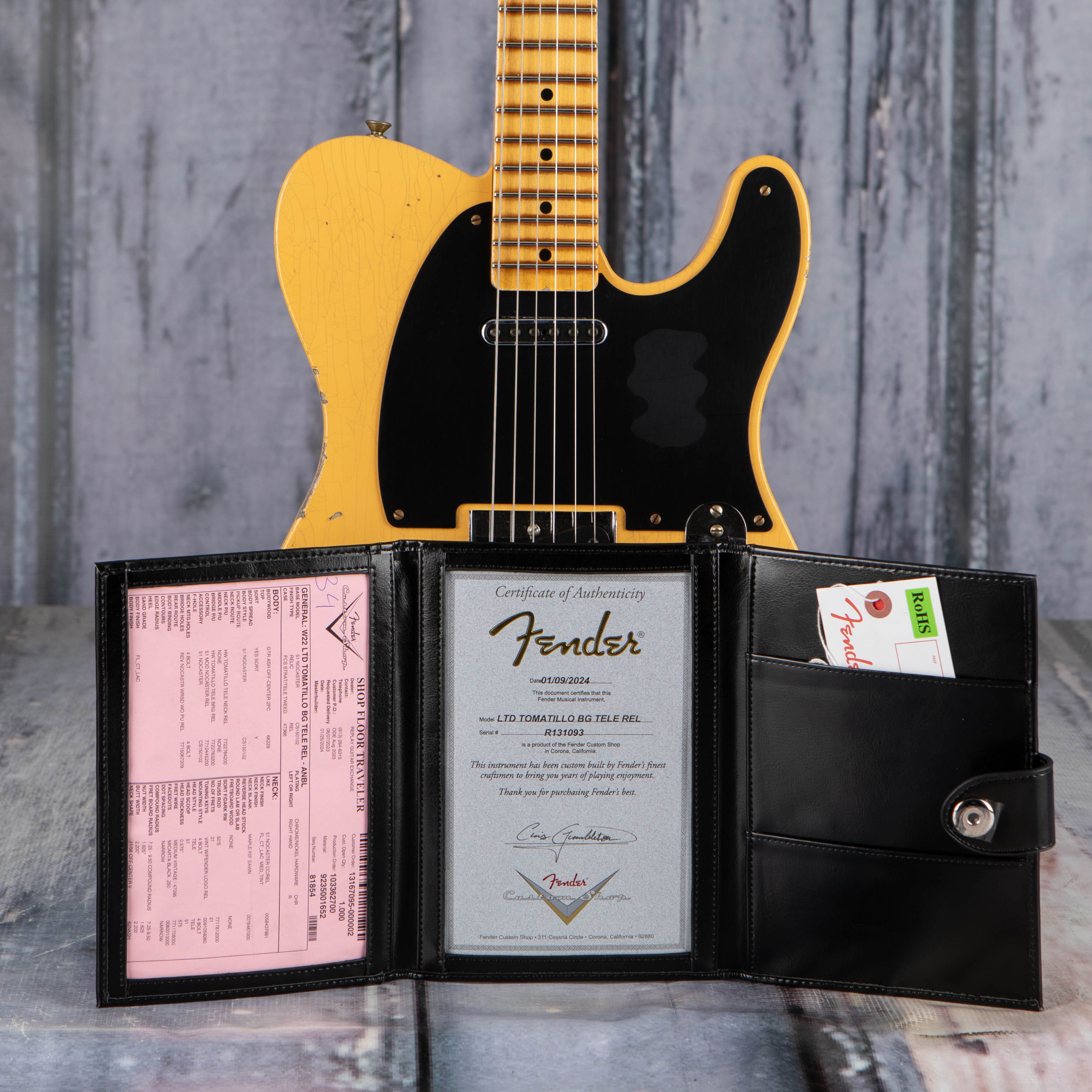 Fender Custom Shop Limited Tomatillo BG Telecaster Relic Electric Guitar, Aged Nocaster Blonde, coa