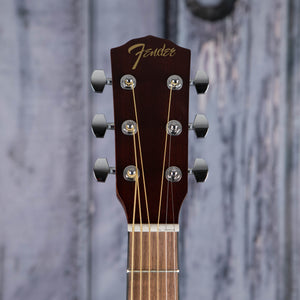 Fender FA-15 3/4 Steel Acoustic Guitar, Natural, front headstock