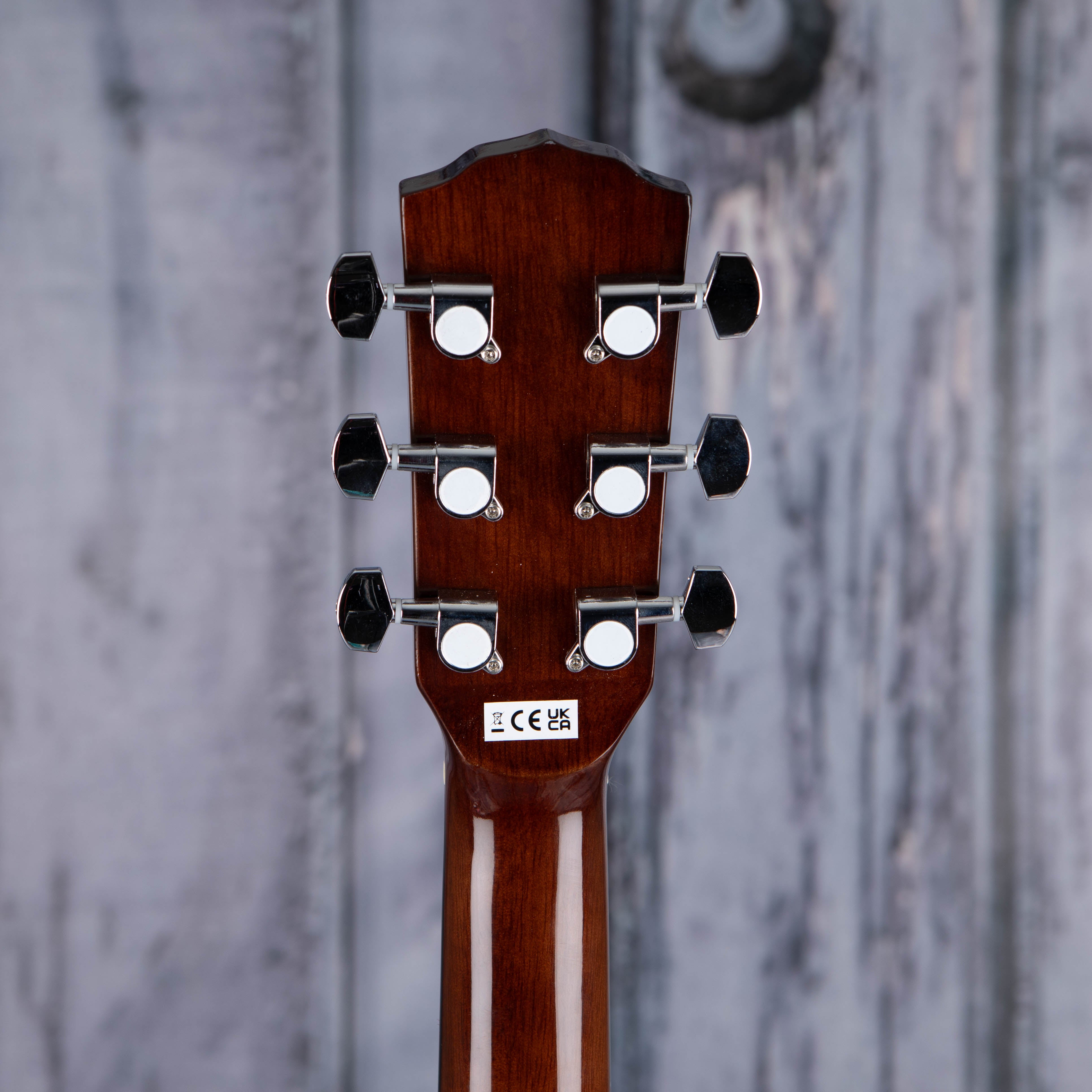 Fender FA-15 3/4 Steel Acoustic Guitar, Natural, back headstock