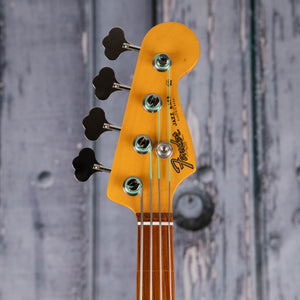 Fender Jaco Pastorius Jazz Bass Guitar, 3-Color Sunburst, front headstock