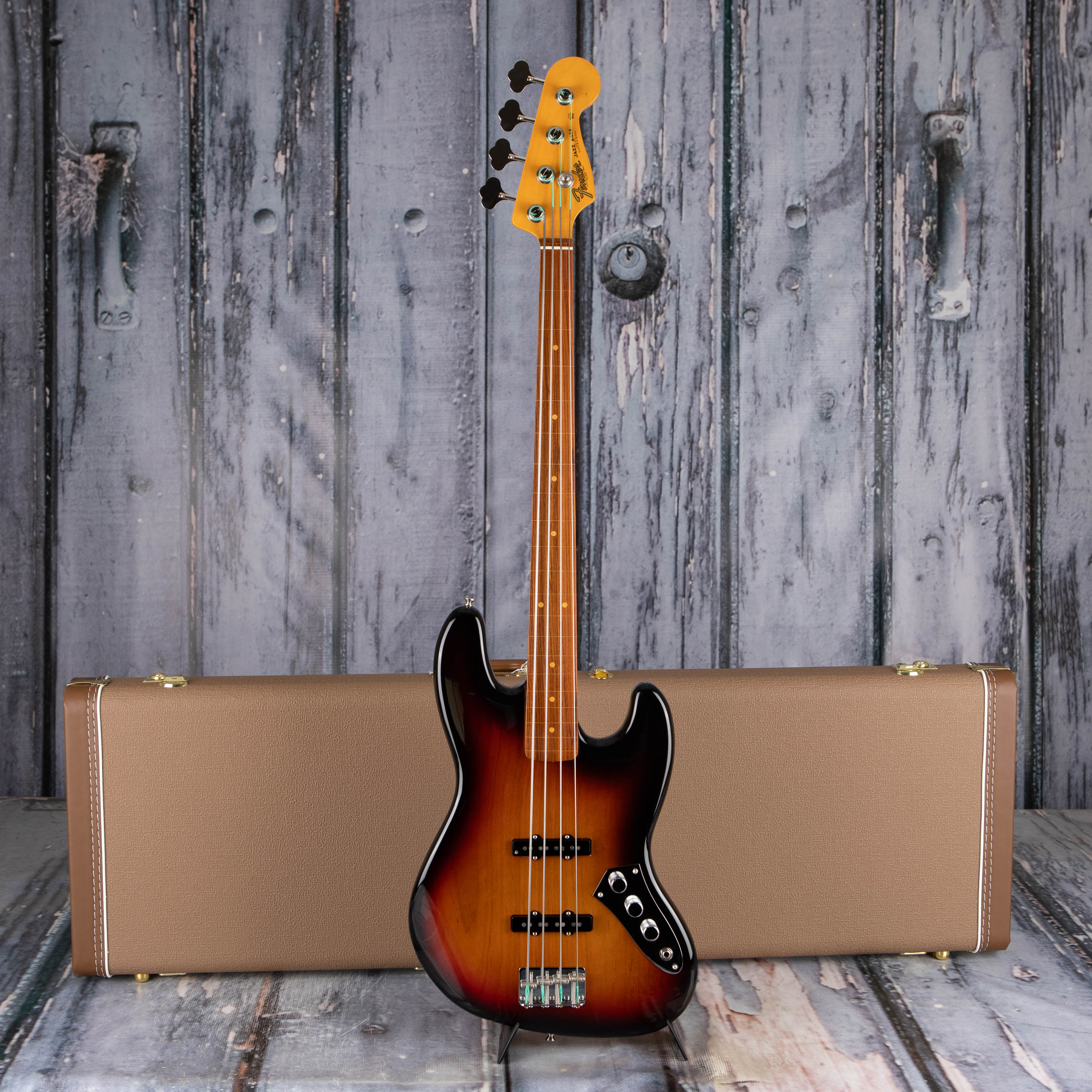 Fender Jaco Pastorius Jazz Bass Guitar, 3-Color Sunburst, case