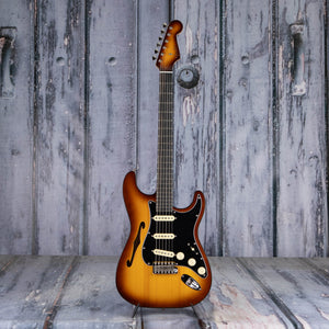 Fender Limited Edition Suona Stratocaster Thinline Semi-Hollowbody Guitar, Violin Burst, front