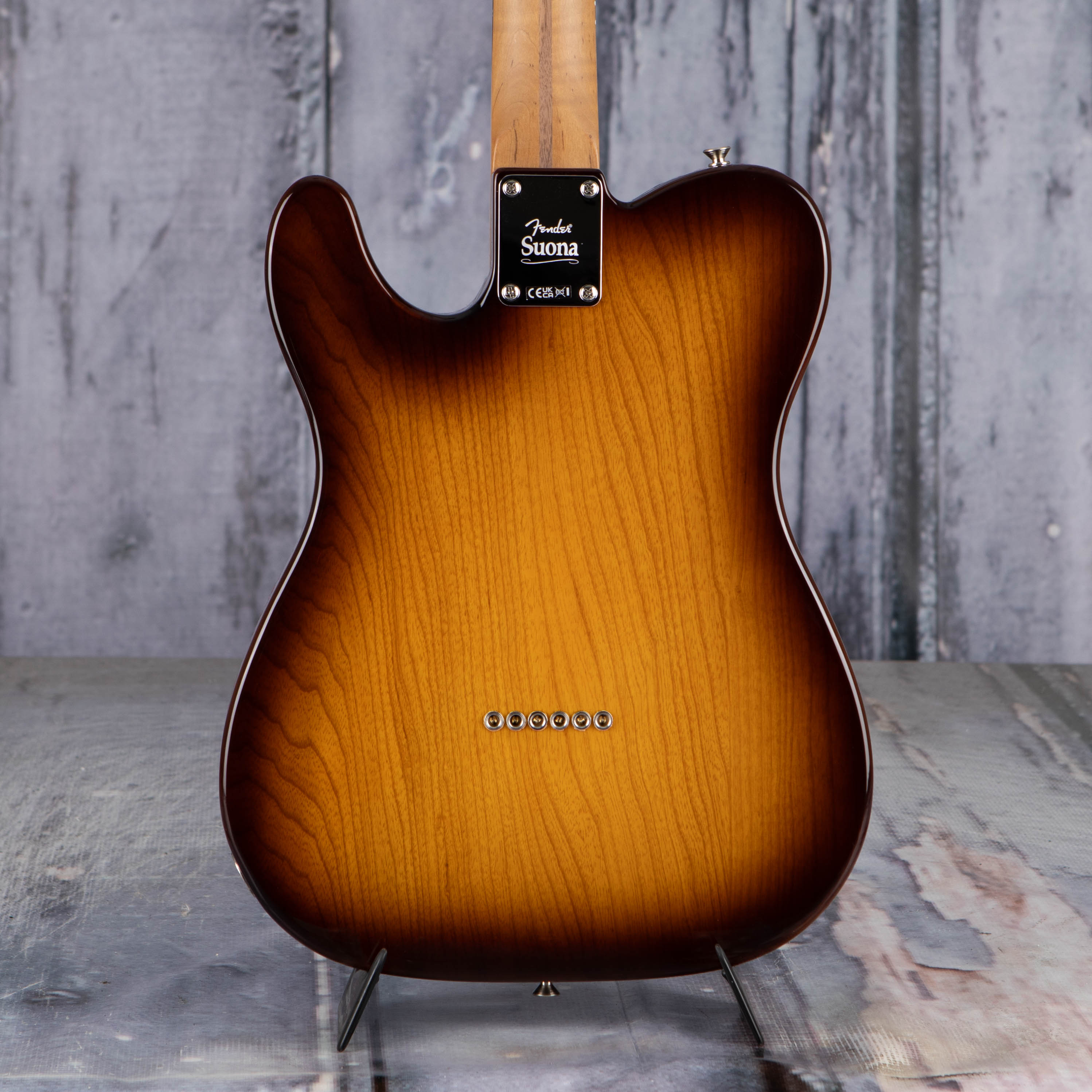Fender Limited Edition Suona Telecaster Thinline Semi-Hollowbody Guitar, Violin Burst, back closeup