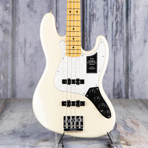 Fender Player II Modified Active Jazz Bass Guitar, Olympic Pearl, front closeup