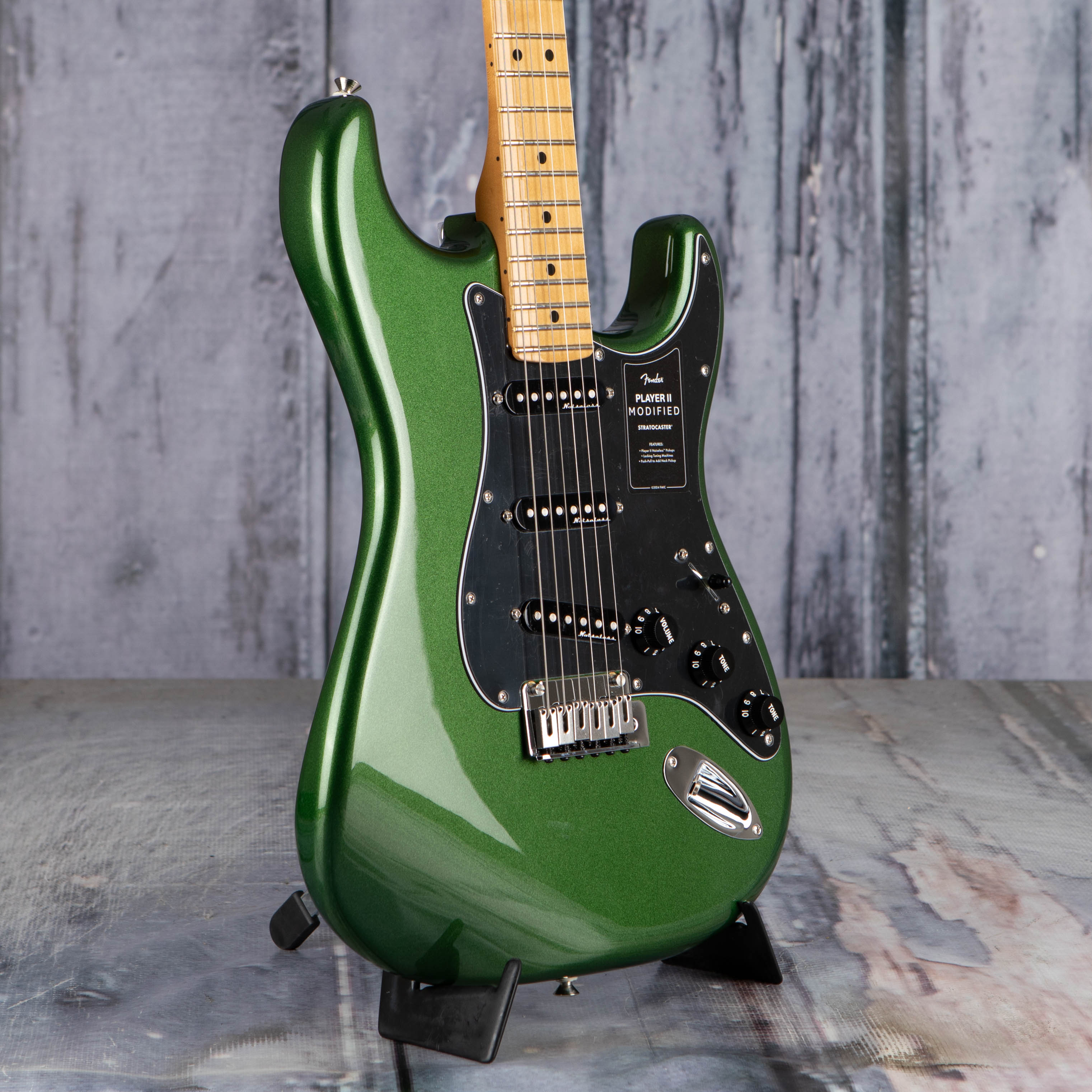 Fender Player II Modified Stratocaster Electric Guitar, Harvest Green Metallic, angle