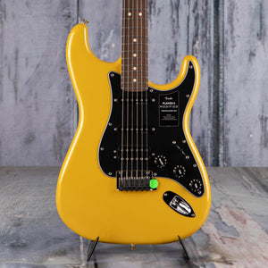 Fender Player II Modified Stratocaster HSS Electric Guitar, Sunshine Yellow, front closeup