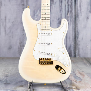 Fender Richie Kotzen Stratocaster Electric Guitar, Transparent White Burst, front closeup