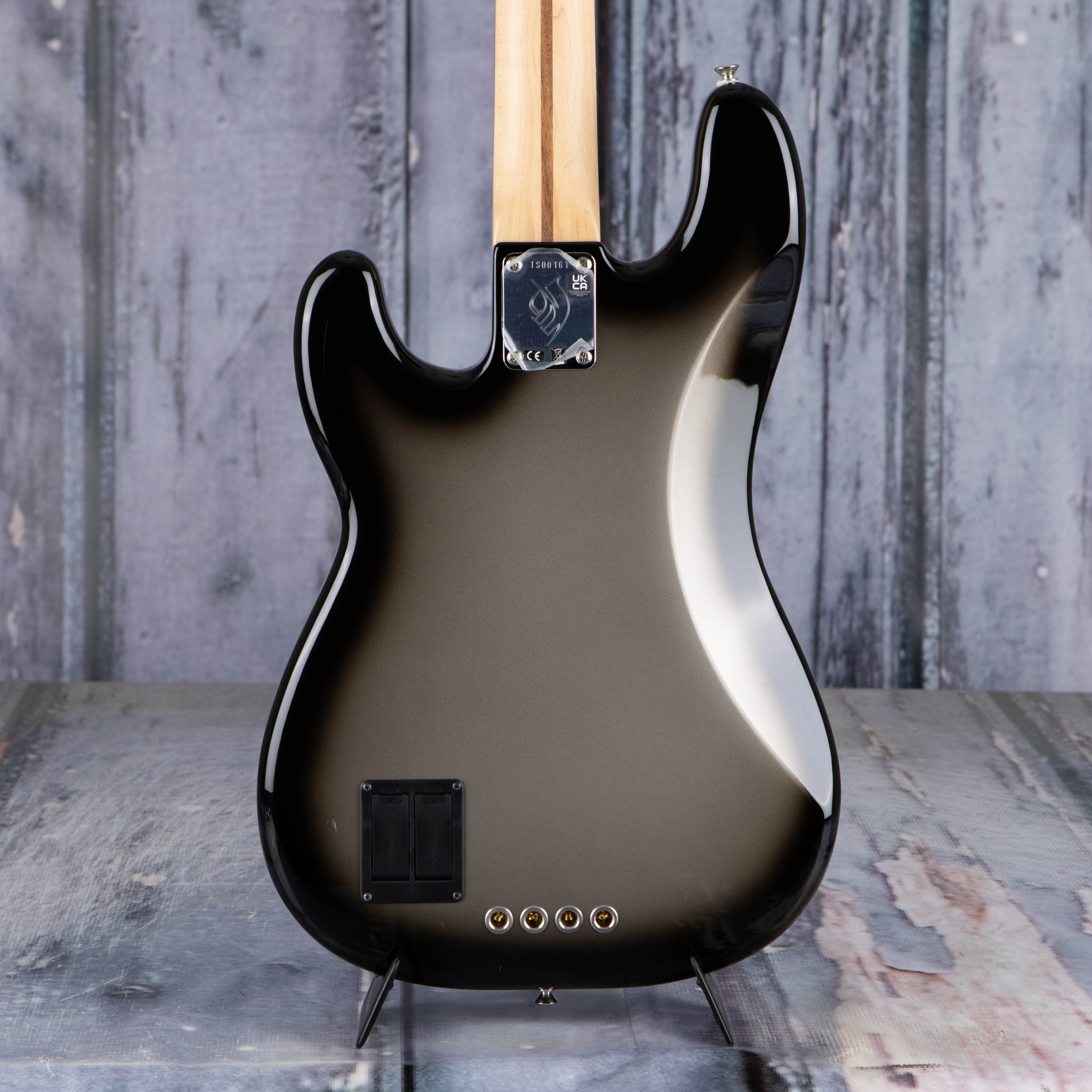 Fender Troy Sanders Precision Bass Guitar, Silverburst, back closeup