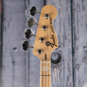 Fender U.S.A. Geddy Lee Jazz Bass Guitar, Black, front headstock