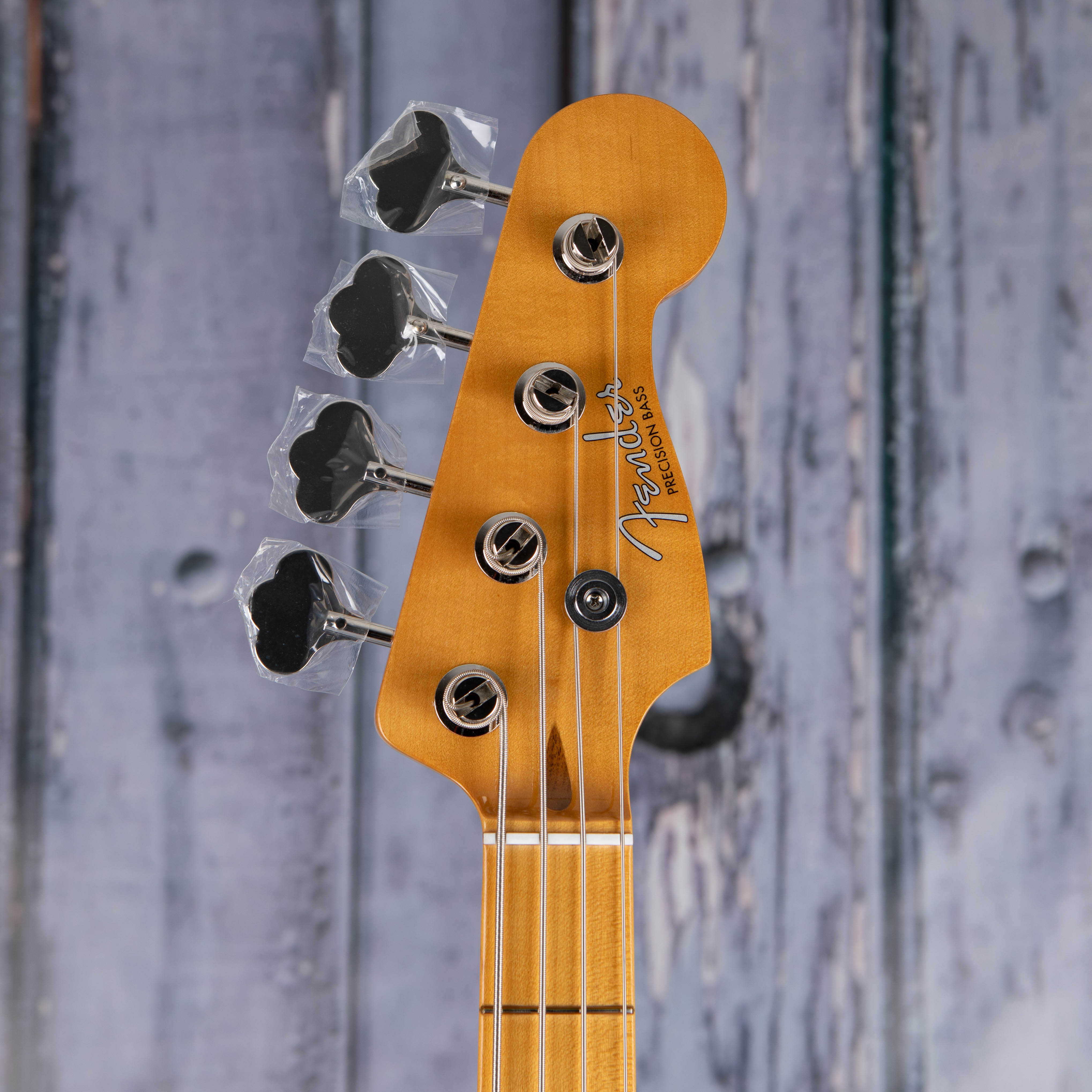Fender Vintera II '50s Precision Bass Guitar, Black, front headstock