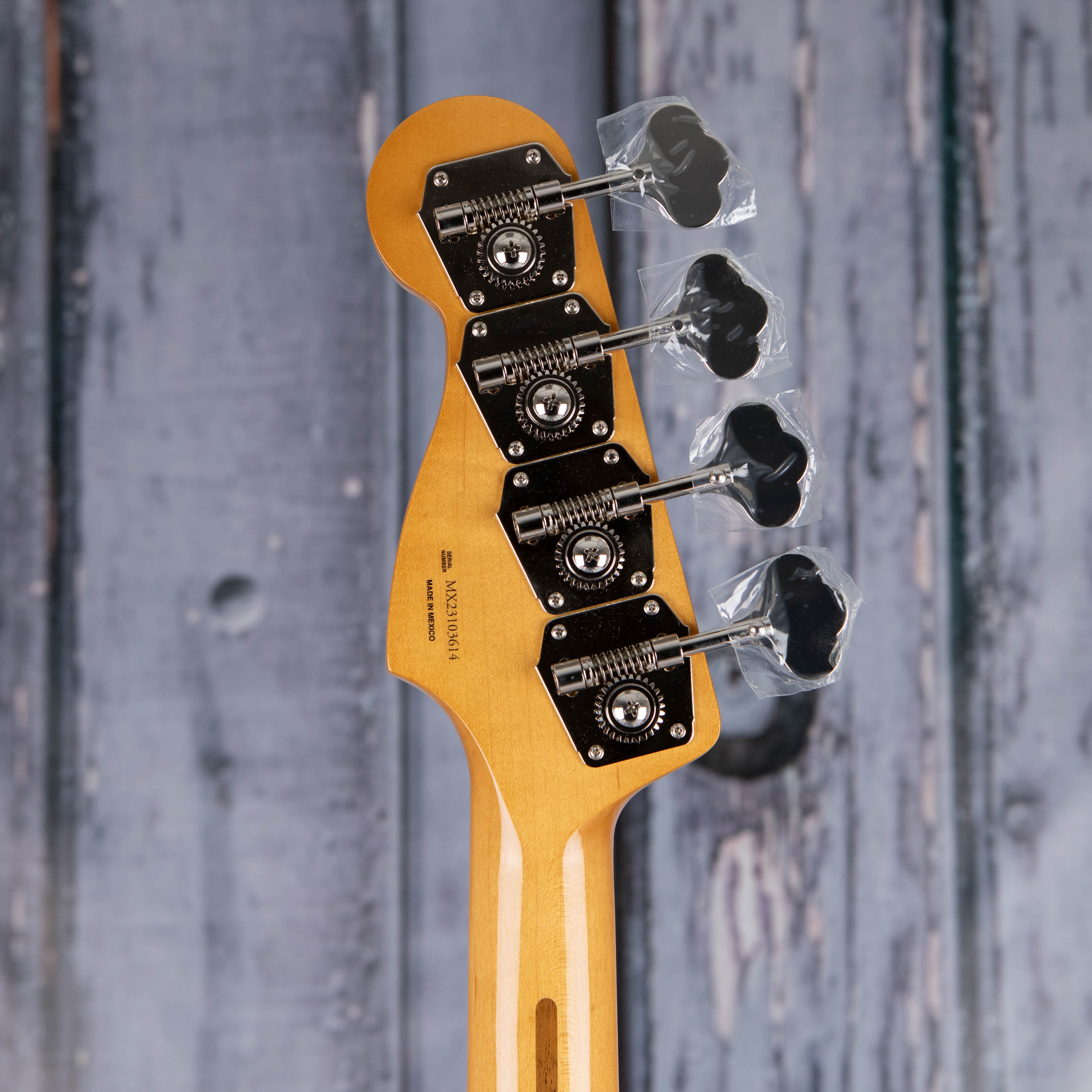 Fender Vintera II '50s Precision Bass Guitar, Black, back headstock