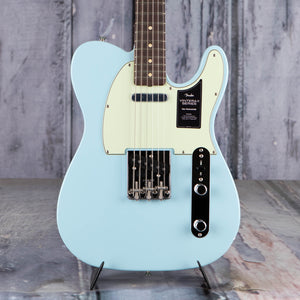 Fender Vintera II '60s Telecaster Electric Guitar, Sonic Blue, front closeup