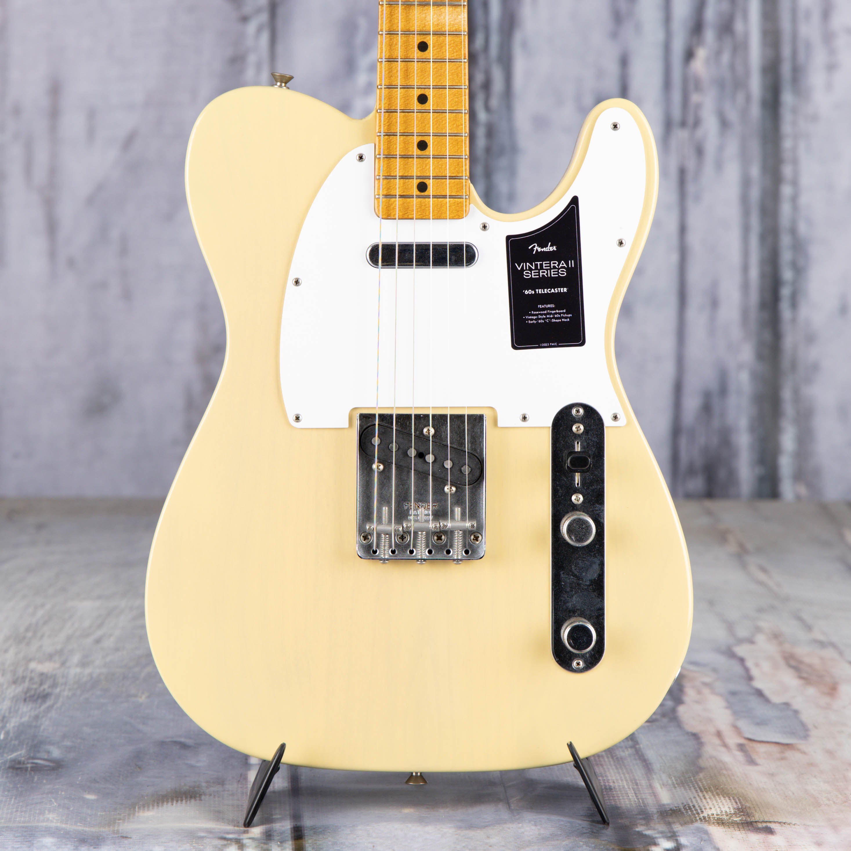 Fender Vintera II Road Worn '60s Telecaster Electric Guitar, Blonde, front closeup