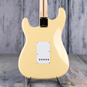 Fender Yngwie Malmsteen Stratocaster Electric Guitar, Vintage White, back closeup