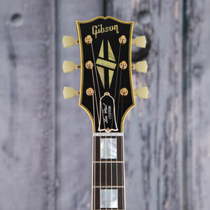 Gibson Custom Shop 1957 Les Paul Custom Reissue VOS Electric Guitar, Ebony, front headstock