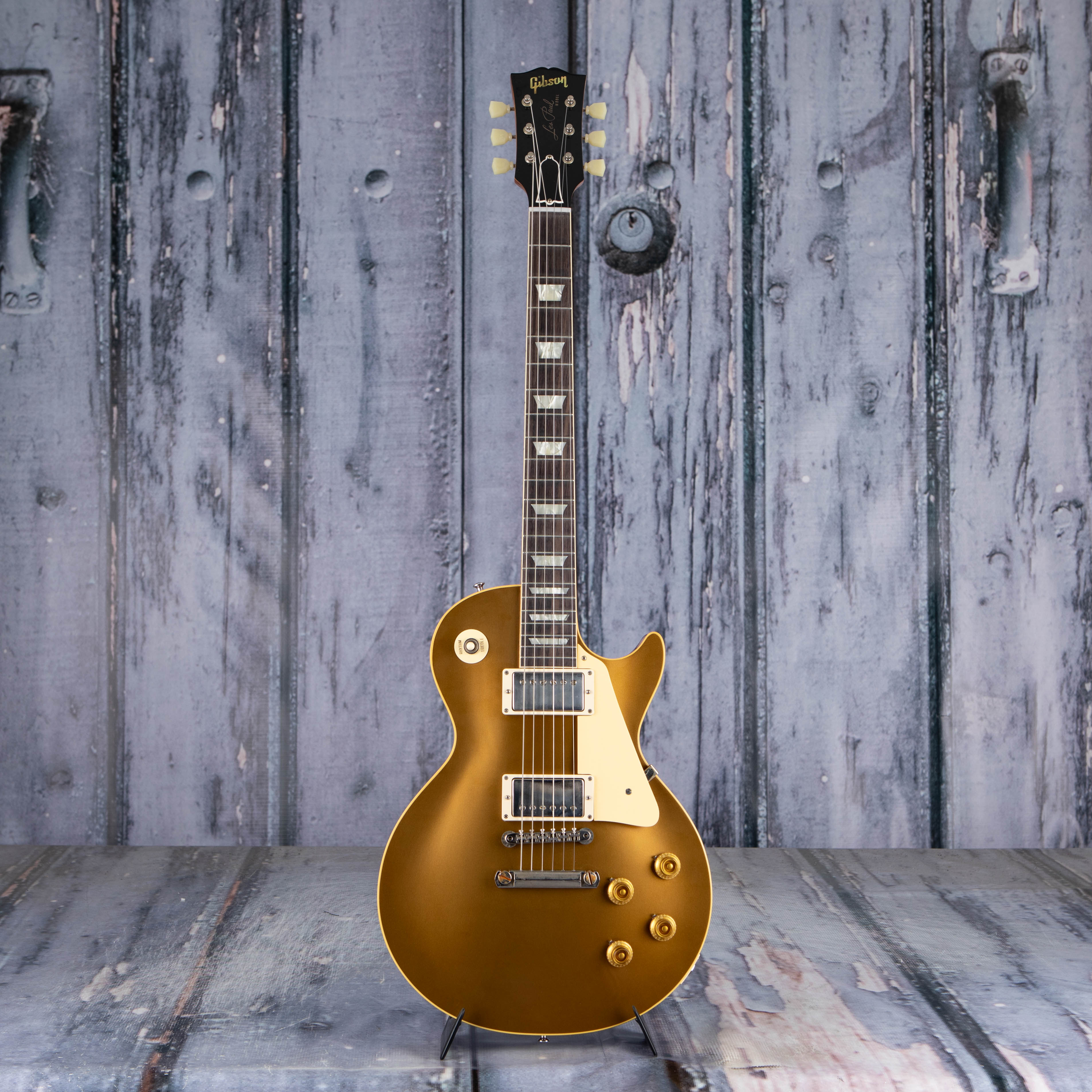 Gibson Custom Shop 1957 Les Paul Goldtop Ultra Light Aged Electric Guitar, Double Gold, front