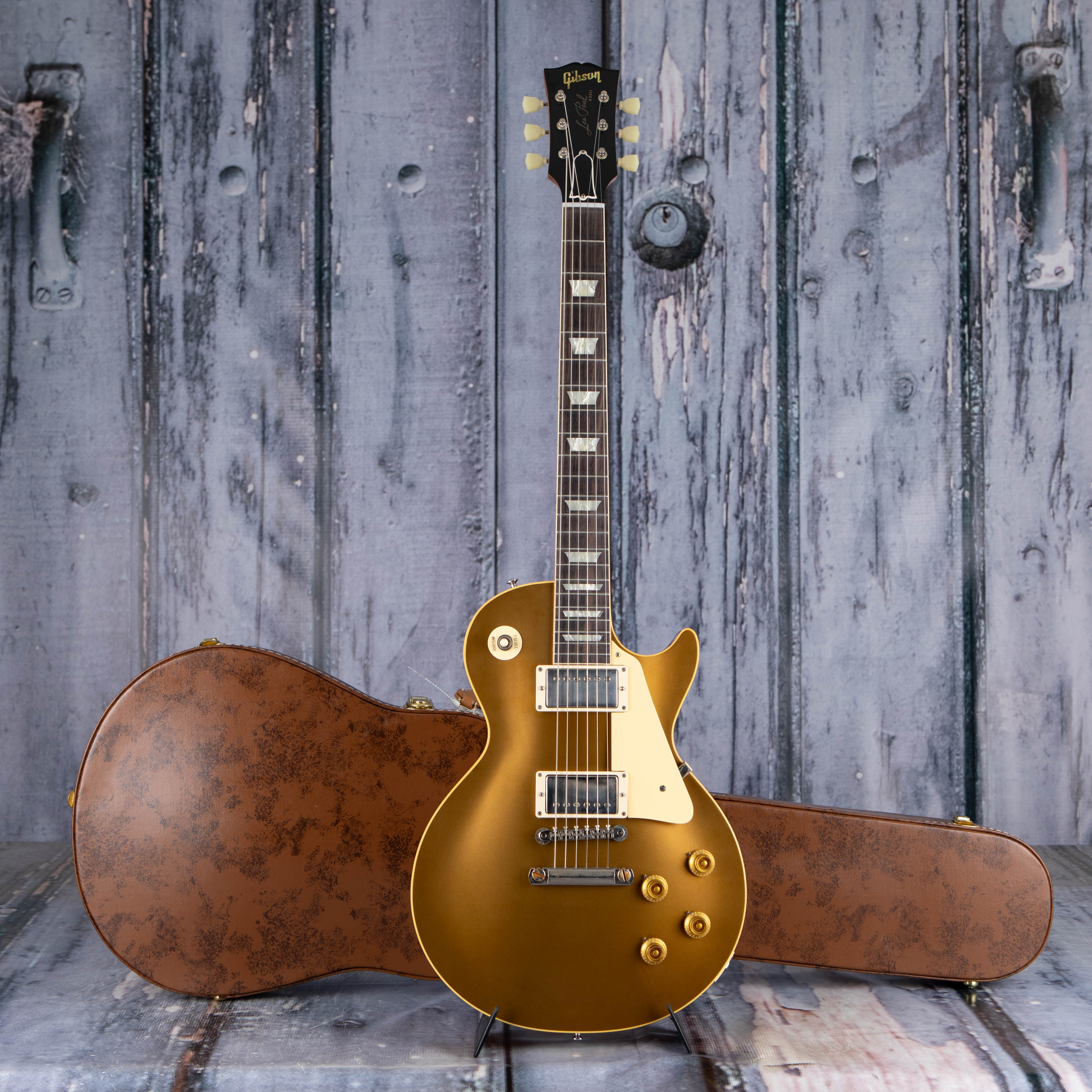 Gibson Custom Shop 1957 Les Paul Goldtop Ultra Light Aged Electric Guitar, Double Gold, case
