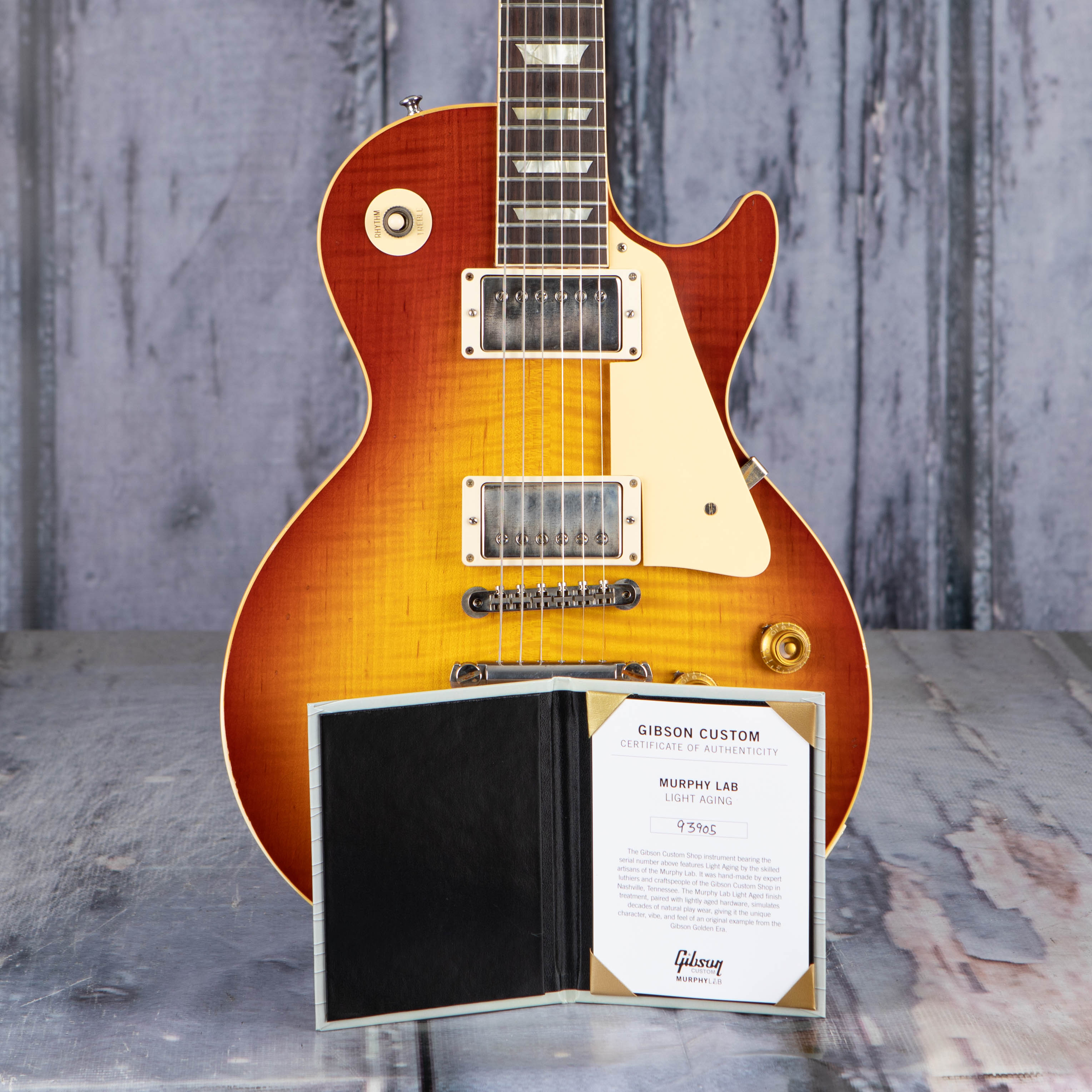Gibson Custom Shop 1959 Les Paul Standard Murphy Lab Light Aged Electric Guitar, Cherry Tea Burst, coa