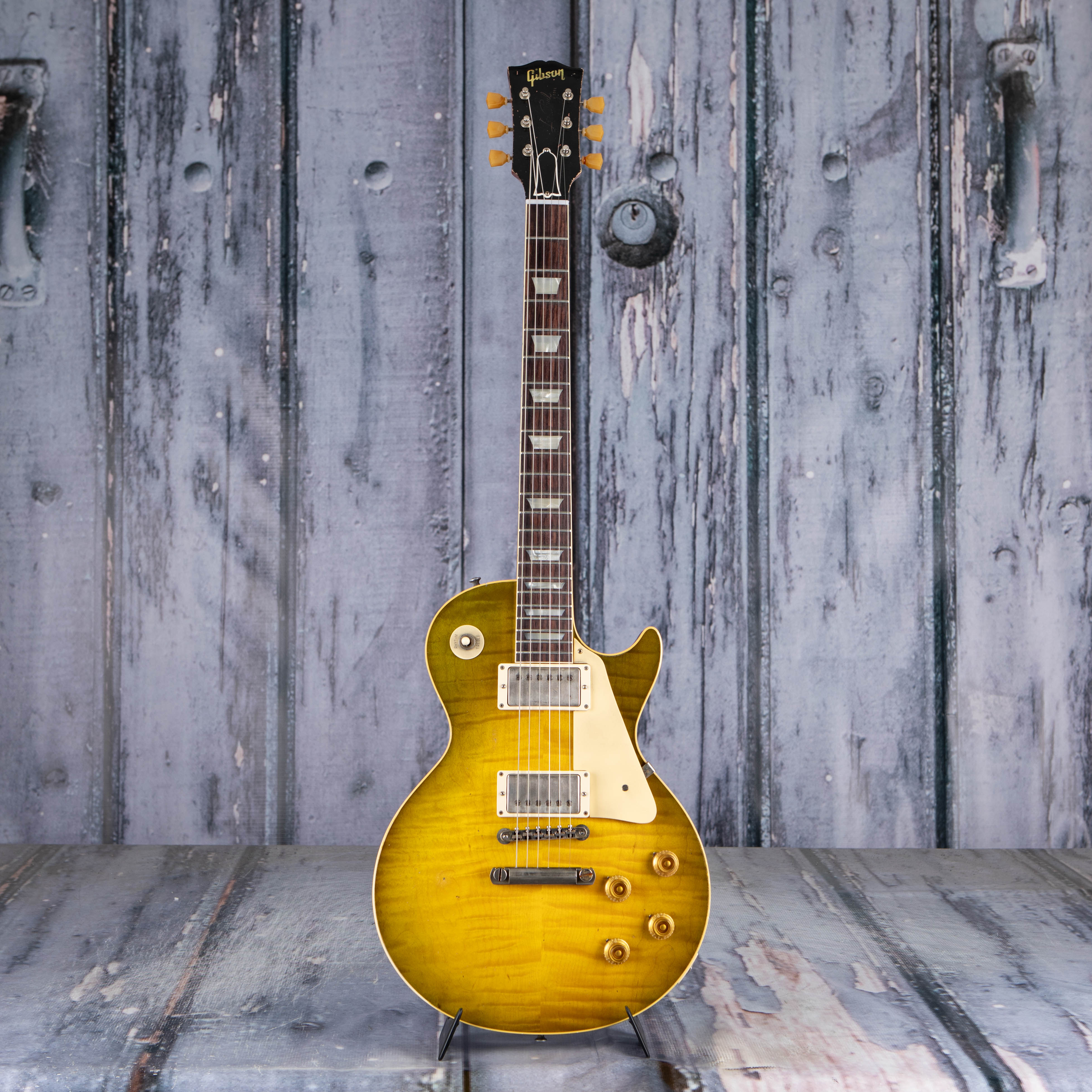 Gibson Custom Shop 1959 Les Paul Standard Reissue Murphy Lab Heavy Aged Electric Guitar, Green Lemon Fade, front