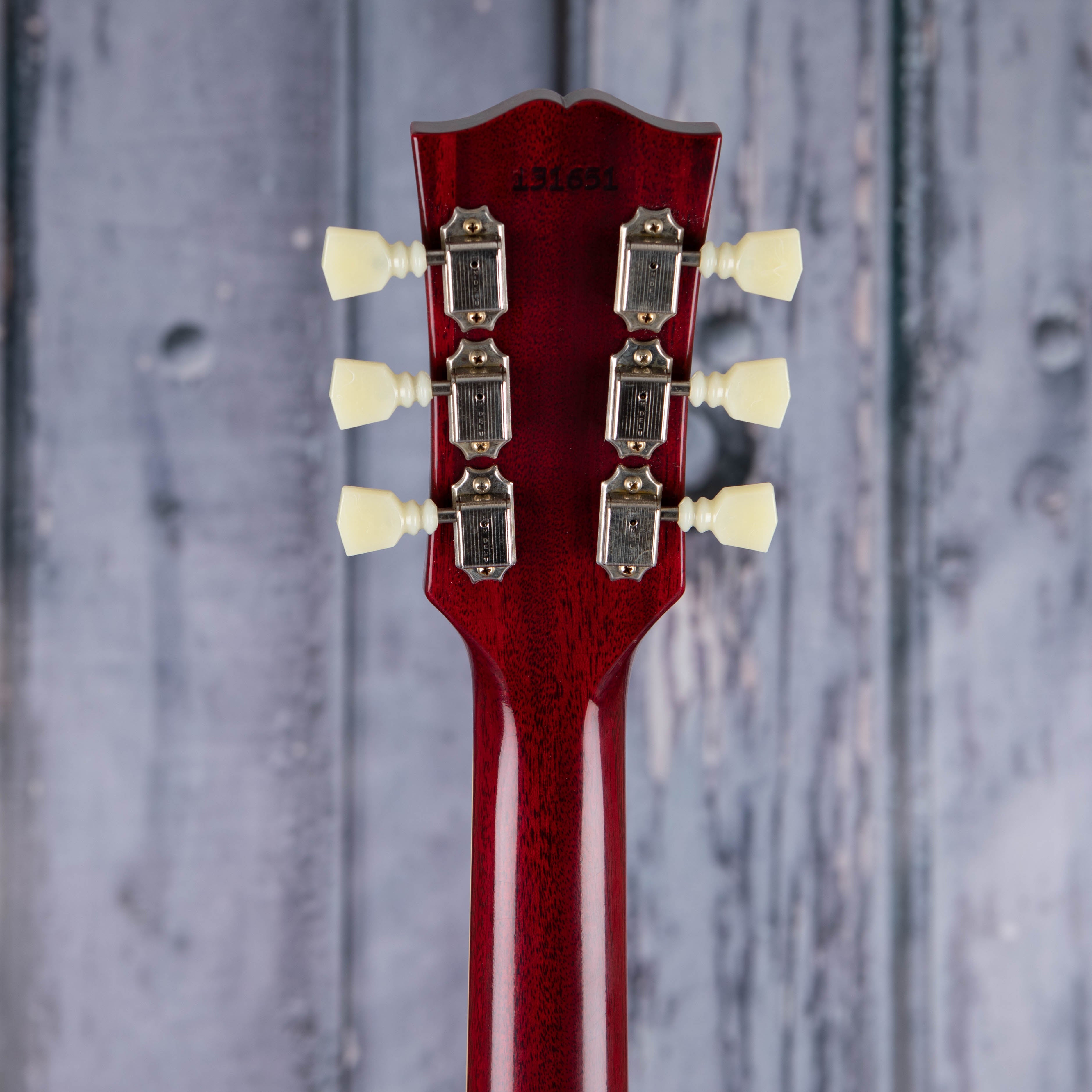 Gibson Custom Shop 1961 ES-335 Reissue Murphy Lab Ultra Light Aged Semi-Hollowbody Guitar, Sixties Cherry, back headstock