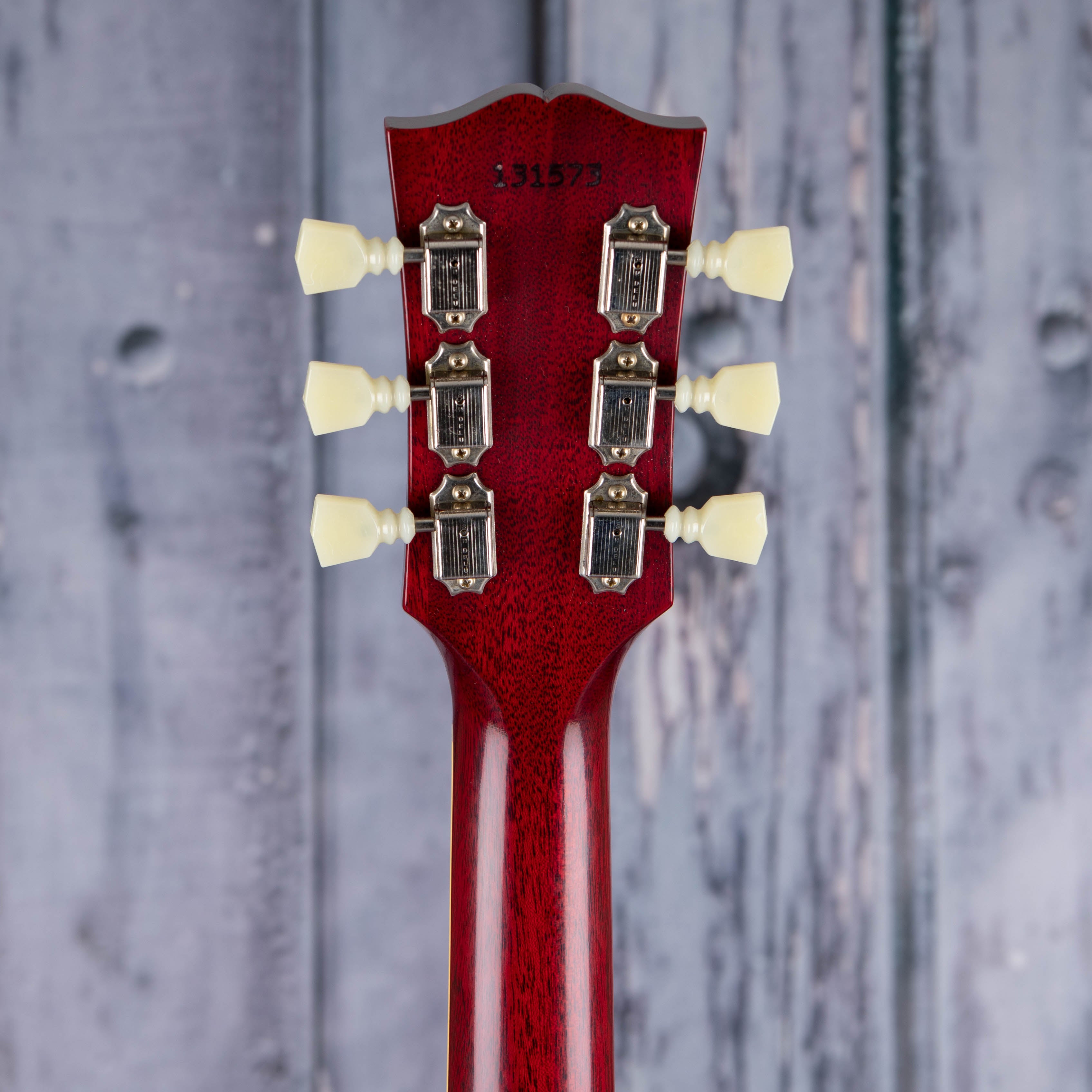Gibson Custom Shop 1961 ES-335 Reissue VOS Semi-Hollowbody Guitar, Sixties Cherry, back headstock