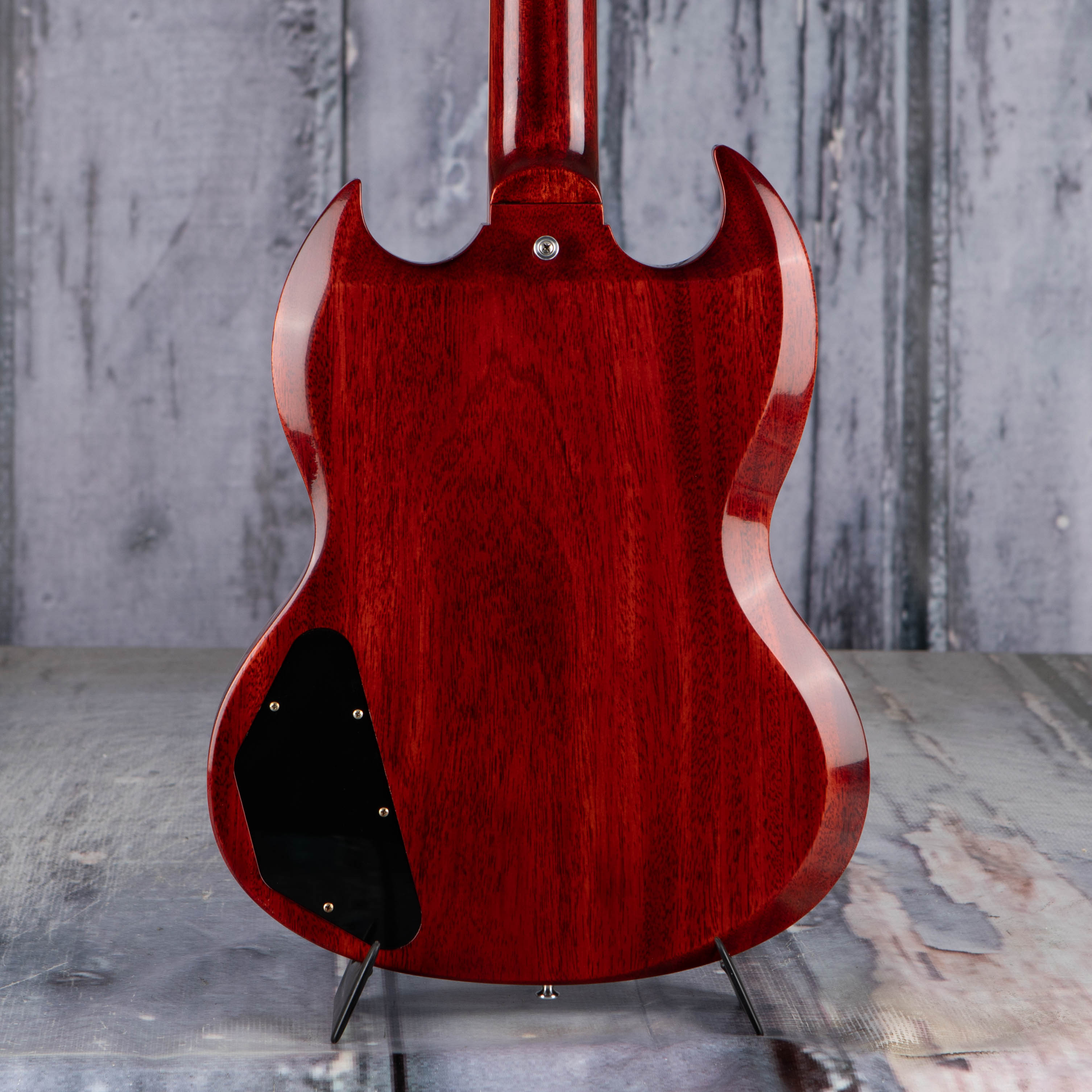 Gibson Custom Shop 1961 Les Paul SG Standard Reissue VOS Electric Guitar, Cherry Red, back closeup