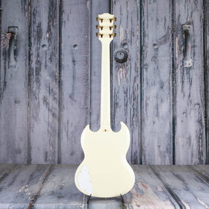 Gibson Custom Shop 1963 Les Paul SG Custom With Maestro Vibrola Murphy Lab Ultra Light Aged Electric Guitar, Classic White, back