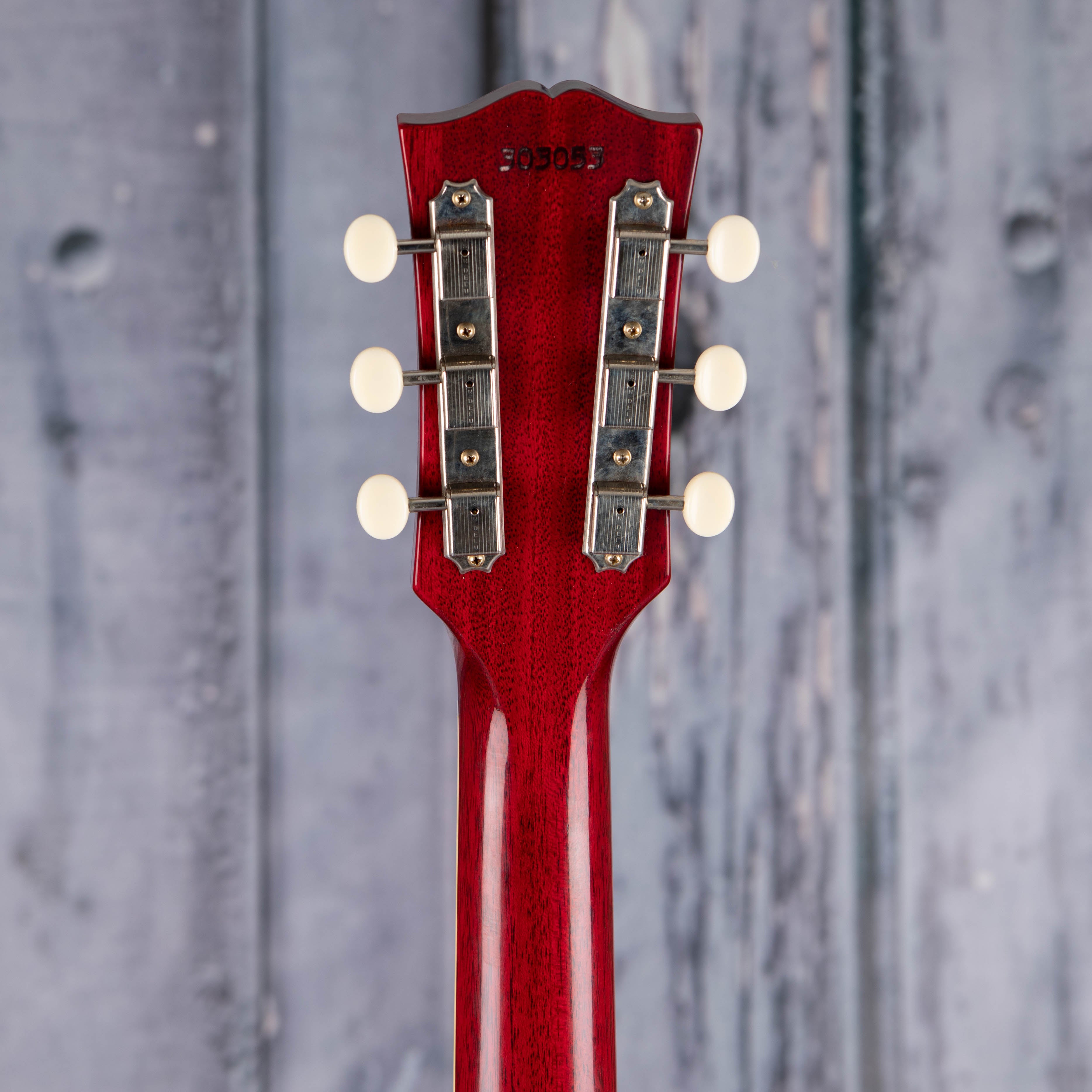Gibson Custom Shop 1963 SG Special Reissue Lightning Bar VOS Electric Guitar, Cherry Red, back headstock