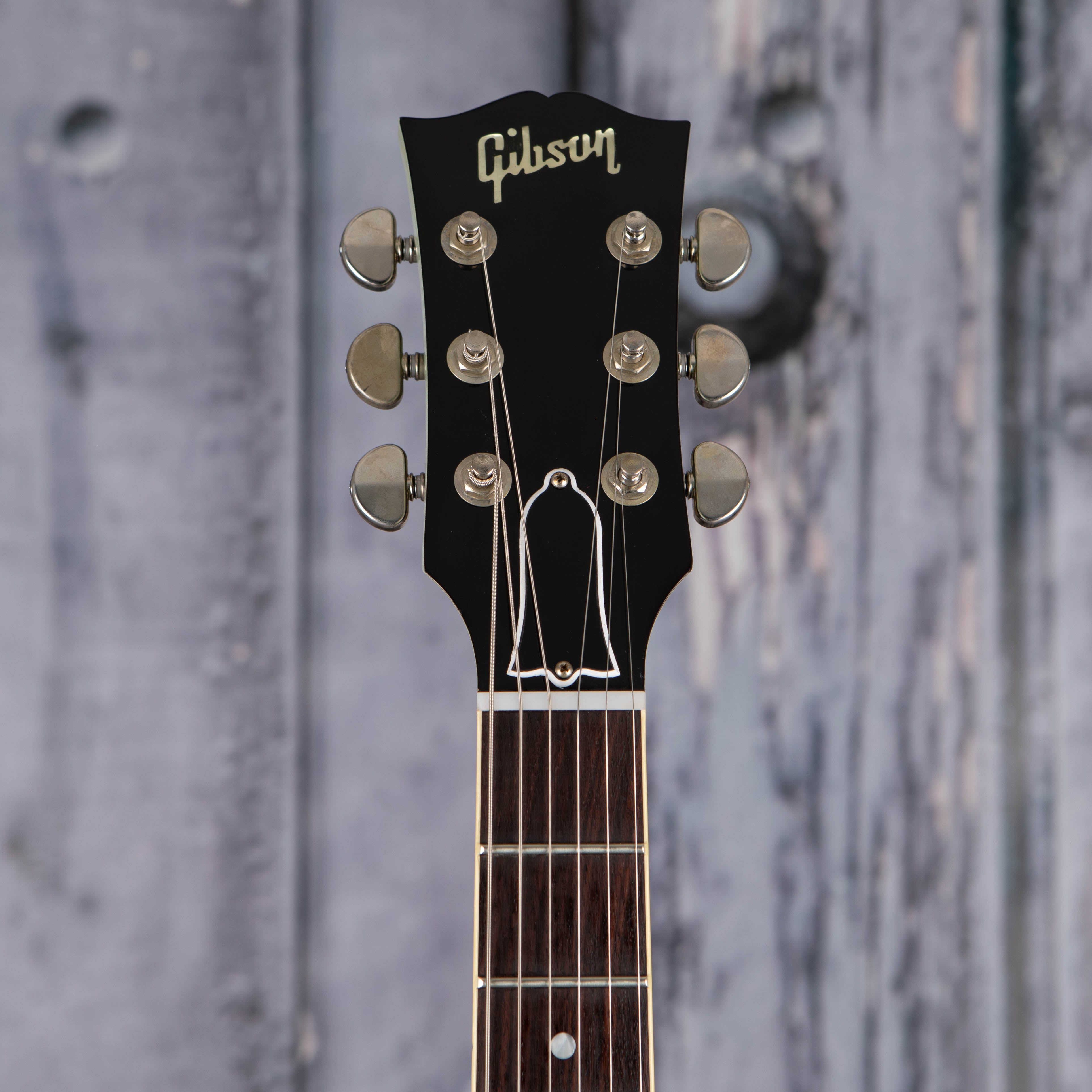 Gibson Custom Shop 1963 SG Special Reissue Lightning Bar VOS Electric Guitar, Frost Blue w/ Black Stinger, front headstock