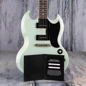 Gibson Custom Shop 1963 SG Special Reissue Lightning Bar VOS Electric Guitar, Frost Blue w/ Black Stinger, coa